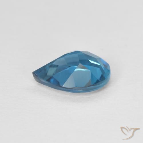 Topacio Azul Londres natural de 0.80 ct, En forma de pera, VVS