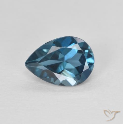 0.85ct Natural Azul Londres Topacio, En forma de pera, VVS