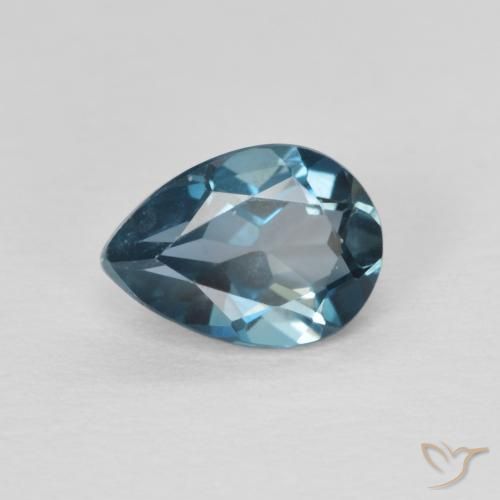 0.88ct Natural Azul Londres Topacio, En forma de pera, VVS