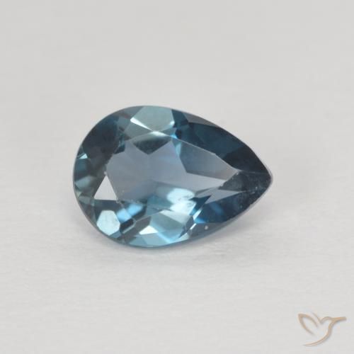 Topacio Azul Londres natural de 0.88 ct, En forma de pera, VVS