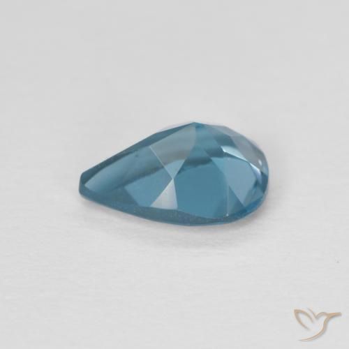 Topacio Azul Londres natural de 0.75 ct, En forma de pera, VVS