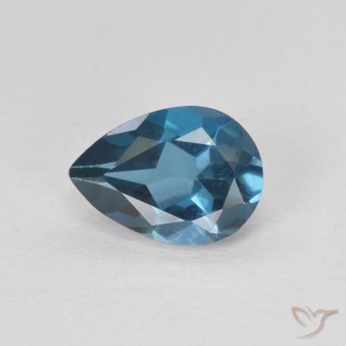 0.88ct Natural Azul Londres Topacio, En forma de pera, VVS