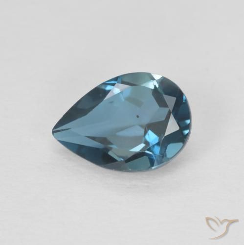 0.85ct Natural Azul Londres Topacio, En forma de pera, VVS