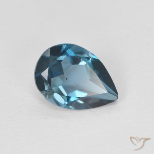 Topacio Azul Londres natural de 0.85 ct, En forma de pera, VVS
