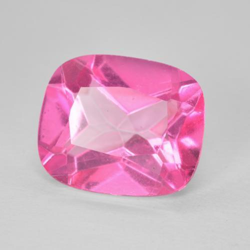 Topacio Medium Dark-Pink natural de 6.41 ct, Forma Cojín, VVS
