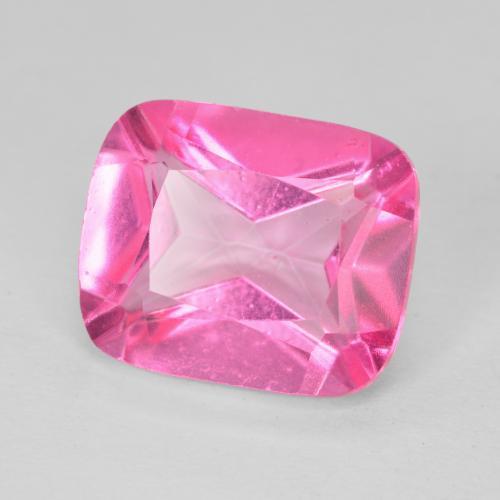 Topacio Rosado intenso natural de 7.06 ct, Forma Cojín, VVS