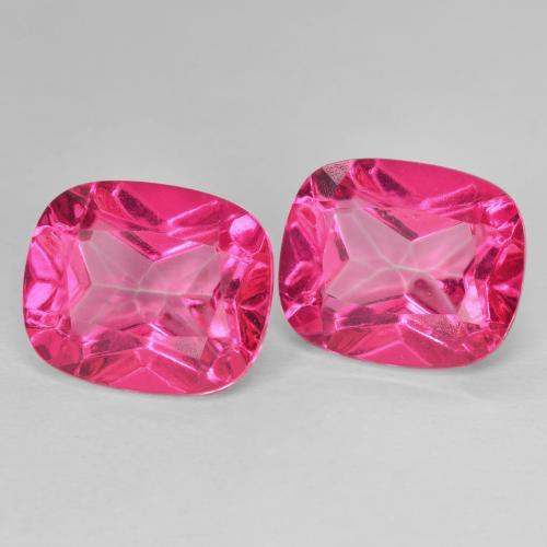 Gemas de Topacio Rosado intenso natural de 13.48 ct, Forma Cojín, VVS-VS