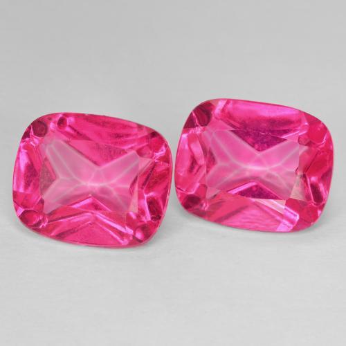 Gemas de Topacio Magenta intenso natural de 12.72 ct, Forma Cojín, VVS