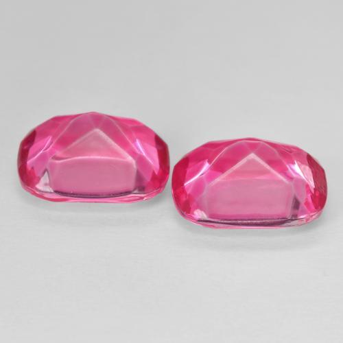 Gemas de Topacio Magenta intenso natural de 12.72 ct, Forma Cojín, VVS
