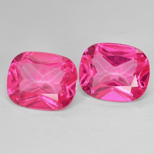 Gemas de Topacio Rosado medio natural de 12.49 ct, Forma Cojín, VVS