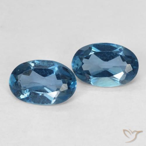 Gemas de topacio azul natural de 0,98 ct, corte óvalo, VVS