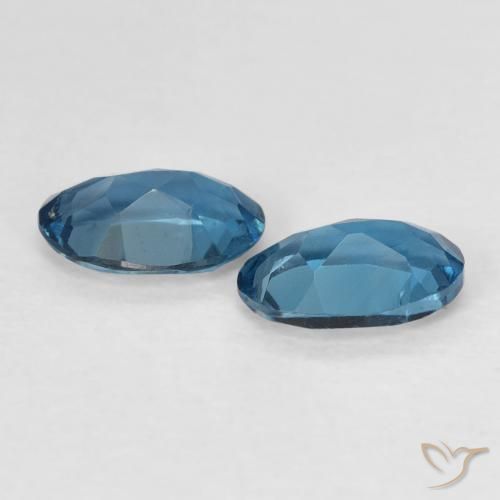 Gemas de topacio azul natural de 0,98 ct, corte óvalo, VVS