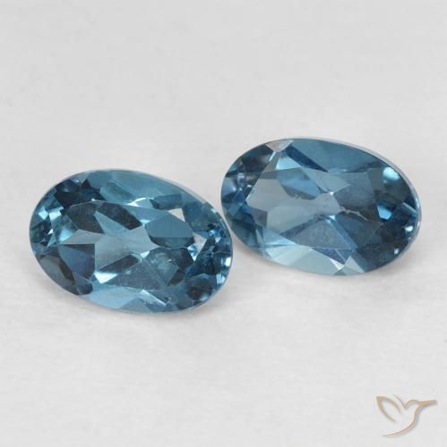 Gemas de Topacio Azul Londres natural de 1.38 ct, Ovalada, VVS