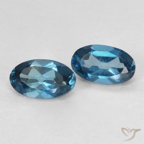 Gemas de Topacio Azul Londres natural de 0.64 ct, Ovalada, VVS