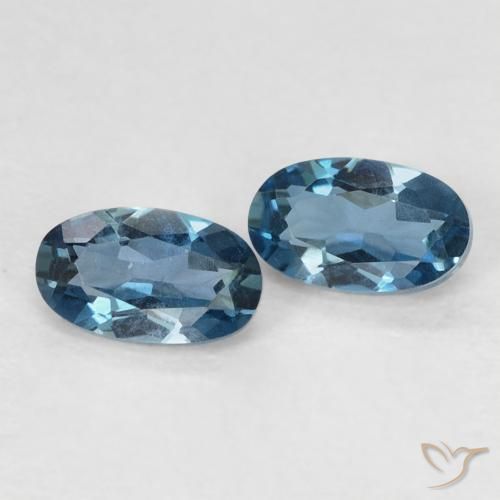 Gemas de Topacio Azul Londres natural de 0.59 ct, Ovalada, VVS