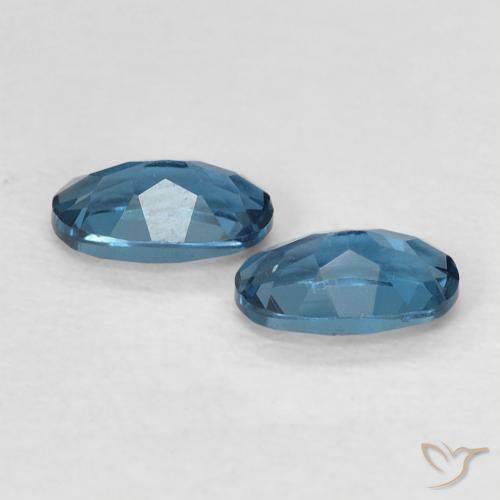 Gemas de topacio azul natural de 0,58 ct, corte óvalo, VVS