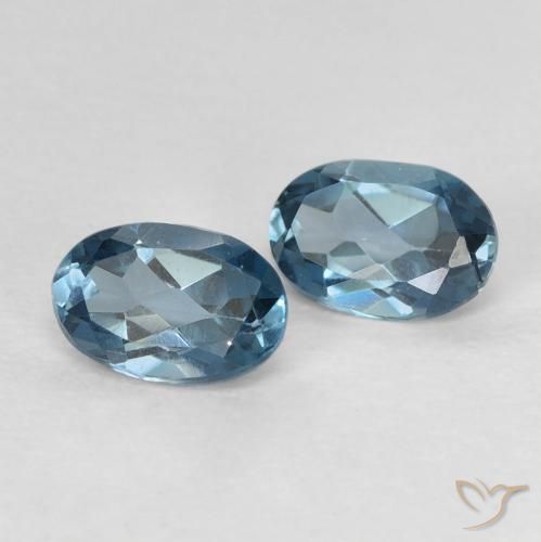 Gemas de Topacio Azul Londres natural de 1.08 ct, Ovalada, VVS