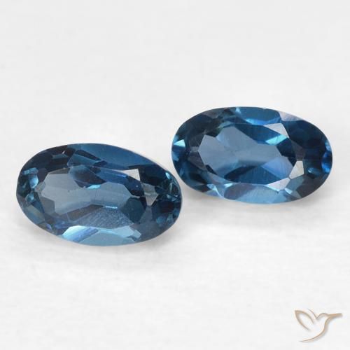 Gemas de topacio azul natural de 0,73 ct, corte óvalo, VVS