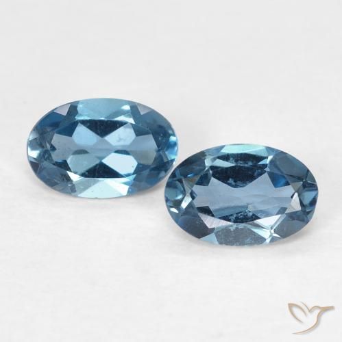 0.99ctw Natural Azul Londres Topacio, Ovalada, VVS