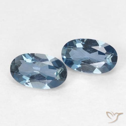 Gemas de Topacio Azul Londres natural de 0.58 ct, Ovalada, VVS