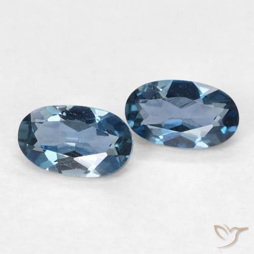 Gemas de Topacio Azul Londres natural de 0.59 ct, Ovalada, VVS
