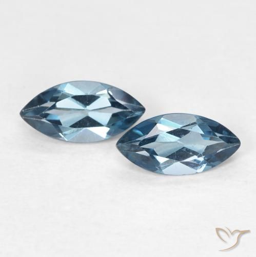 0.87ctw Natural Azul Londres Topacio, Marquesa, VVS