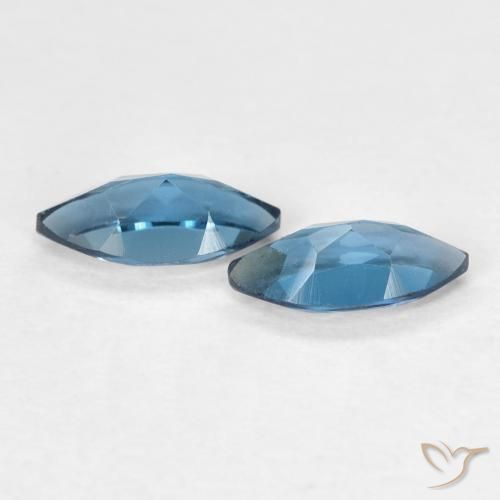 Gemas de Topacio Azul Londres natural de 0.87 ct, Marquesa, VVS