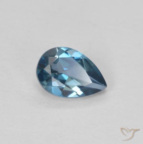 Topacio azul natural de 0,55 ct, en forma de pera, VVS-VS