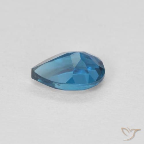 Topacio azul natural de 0,55 ct, en forma de pera, VVS-VS