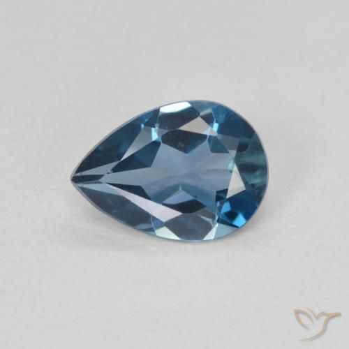 0.75ct Natural Azul Londres Topacio, En forma de pera, VVS-VS, Photo A