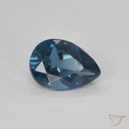Topacio Azul Londres natural de 0.86 ct, En forma de pera, VVS-VS