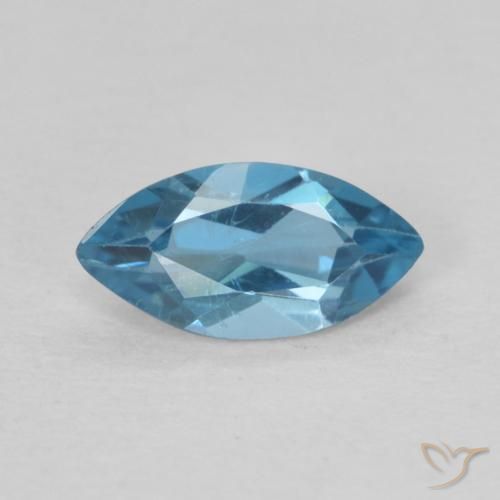 0.65ct Natural Azul Londres Topacio, Marquesa, VS