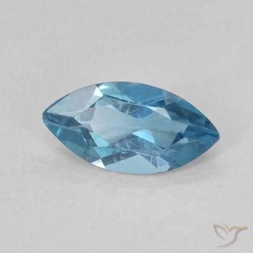 Topacio Azul Londres natural de 0.65 ct, Marquesa, VS