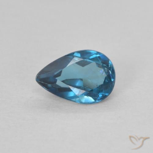 0.53ct Natural Azul Londres Topacio, En forma de pera, VS