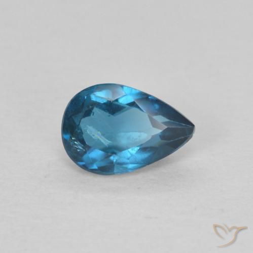 Topacio Azul Londres natural de 0.53 ct, En forma de pera, VS