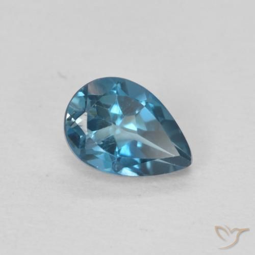 Topacio Azul Londres natural de 0.56 ct, En forma de pera, VS