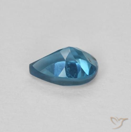 Topacio Azul Londres natural de 0.56 ct, En forma de pera, VS