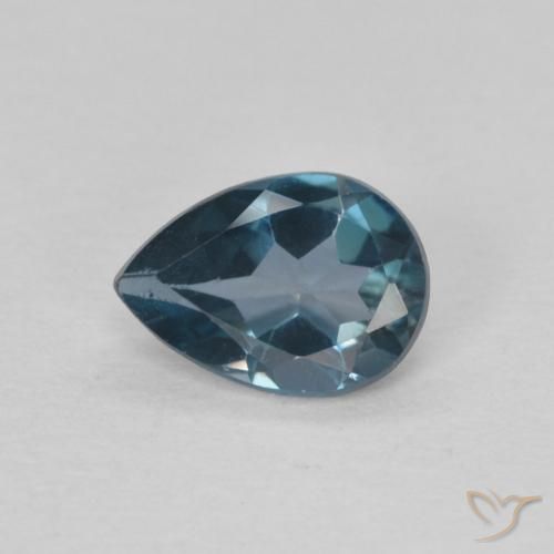 0.76ct Natural Azul Londres Topacio, En forma de pera, VS