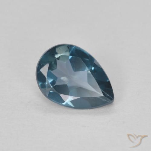 Topacio Azul Londres natural de 0.76 ct, En forma de pera, VS