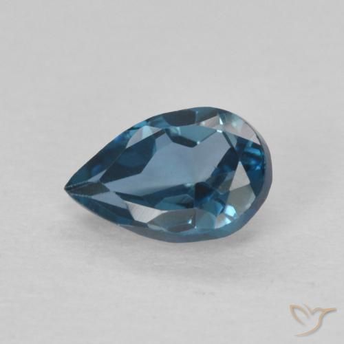 0.55ct Natural Azul Londres Topacio, En forma de pera, VVS
