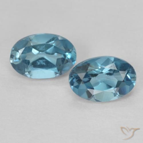 1.17ctw Natural Azul Londres Topacio, Ovalada, VVS-VS