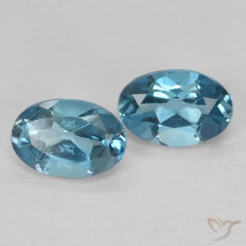 Gemas de Topacio Azul Londres natural de 1.17 ct, Ovalada, VVS-VS