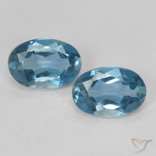 1.17ctw Natural Azul Londres Topacio, Ovalada, VVS-VS