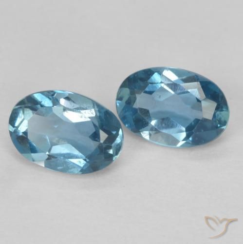 Gemas de Topacio Azul Londres natural de 1.17 ct, Ovalada, VVS-VS