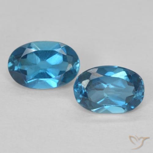 1.14ctw Natural Azul Londres Topacio, Ovalada, VVS-VS