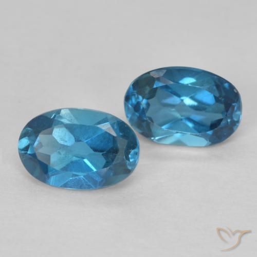 Gemas de Topacio Azul Londres natural de 1.14 ct, Ovalada, VVS-VS