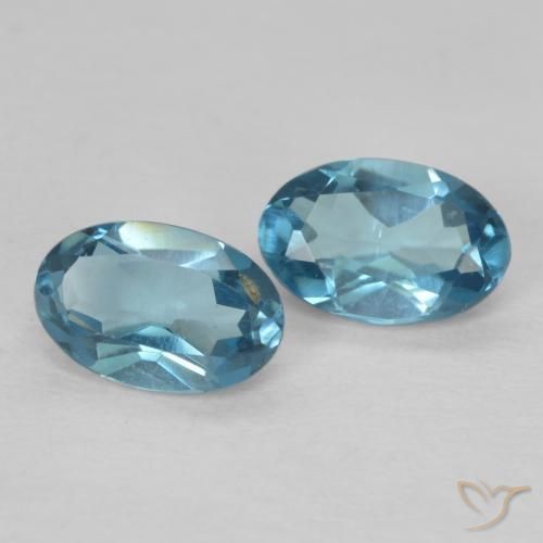 Gemas de Topacio Azul Londres natural de 1.03 ct, Ovalada, VVS-VS