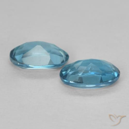 Gemas de Topacio Azul Londres natural de 1.03 ct, Ovalada, VVS-VS