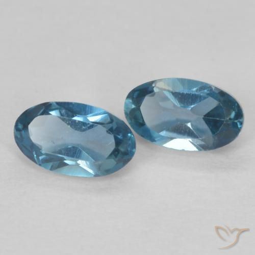 Gemas de Topacio Azul Londres natural de 0.61 ct, Ovalada, VVS-VS