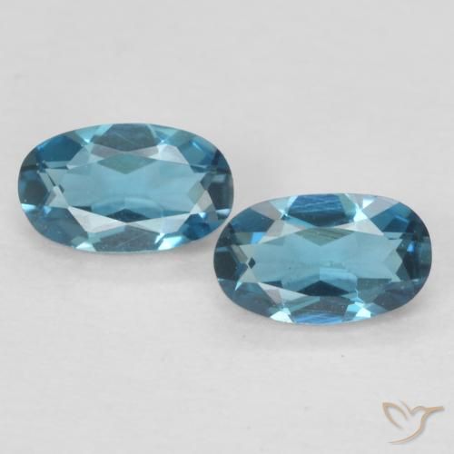 0.58ctw Natural Azul Londres Topacio, Ovalada, VVS-VS